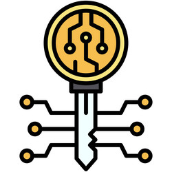 encryption key icon blockchain related vector image