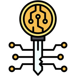 encryption key icon blockchain related vector