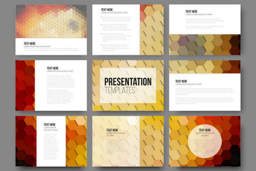 set of 9 templates for presentation slides vector image