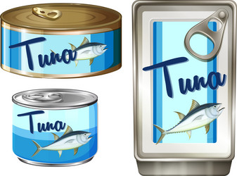 Tuna fish in three different packages vector