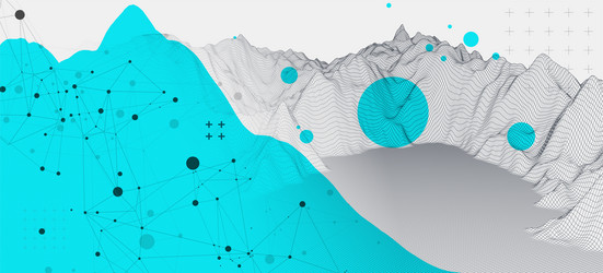 abstract wireframe mountain background modern vector image
