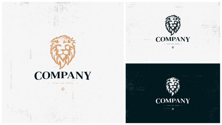 Elegant Lion Head Logo Vector Image