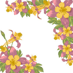 frame with white blooming flowers Vector Image