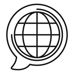 global communication speech bubble icon with globe vector image