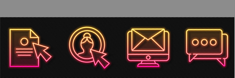 set line monitor and envelope document cursor vector image