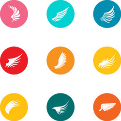 Wings icons set simple style Royalty Free Vector Image