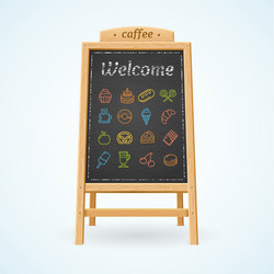 Restaurant menu wood board Royalty Free Vector Image