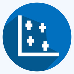 Scatter plot ii icon in trendy long shadow style vector