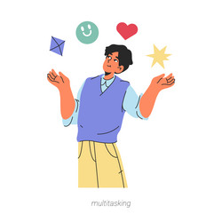 soft skill and abilities multitasking vector image