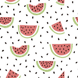 watermelon slice seamless pattern summer fruit vector