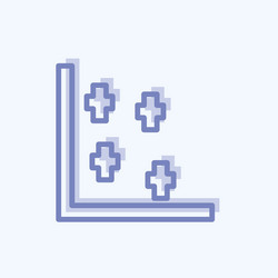 Scatter plot ii icon in trendy two tone style vector