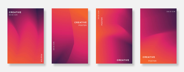 abstract modern gradient poster background set vector image