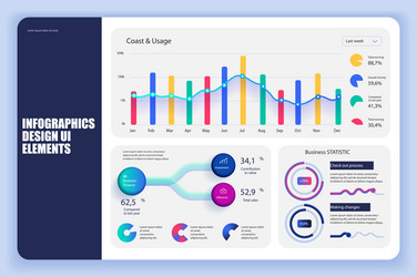 bundle infographic elements data visualization vector