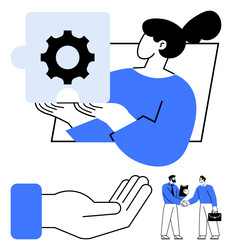 collaborative problem-solving and business vector image