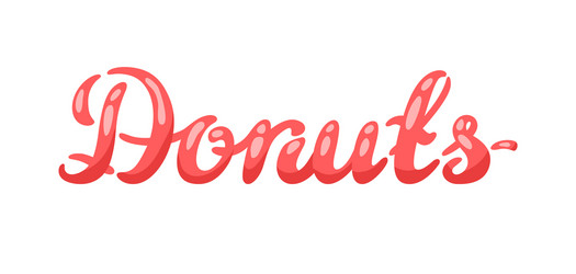 donut colored lettering vector