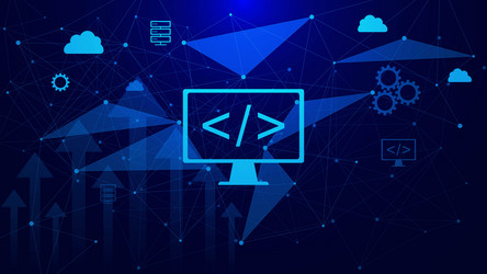 web development concept with plexus background vector image