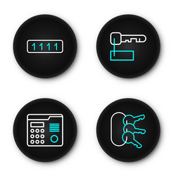 set line bunch of keys house intercom system vector image
