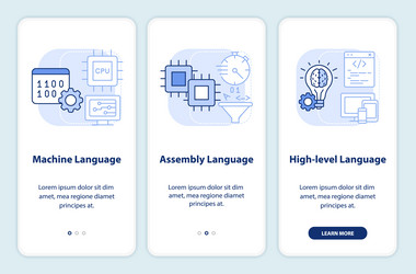 types of computer languages light blue onboarding vector