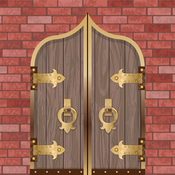 Vintage Red Brick Castle Gate Vector Image