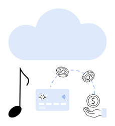 cloud-based music platform with digital payment vector image