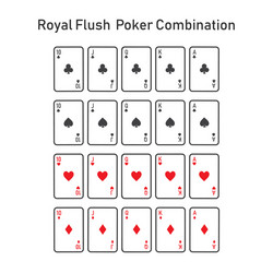 Royal flush poker combonation suit vector