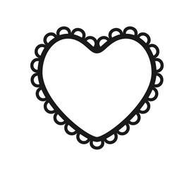 scalloped edge heart shape simple vector