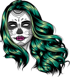 Sugar Skull Woman - Day of the Dead Vector Image