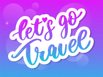 travel set icons handwritten lettering label vector