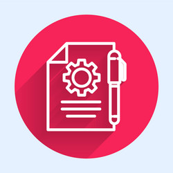 white line document settings with gears icon vector image