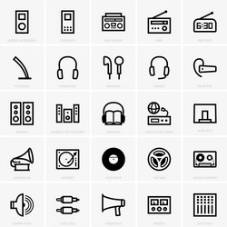 Audio Icon Set Vector Image