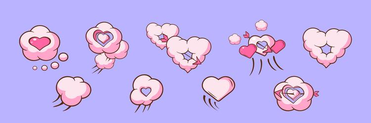 Cloud heart puff explosion as romantic symbol Vector Image