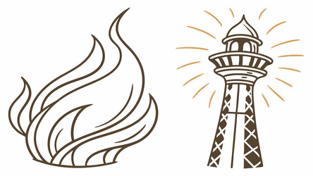 dynamic abstract flame symbol design generative ai vector image