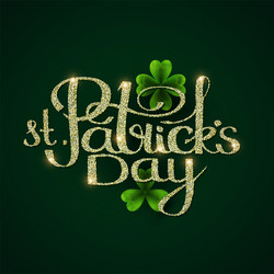 happy stpatrick s day label with lettering vector