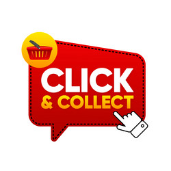 Click and collect with computer mouse pointer vector