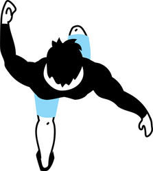 Man avatar running top view design vector