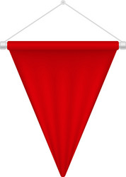 Realistic red pennant template triangle blank vector