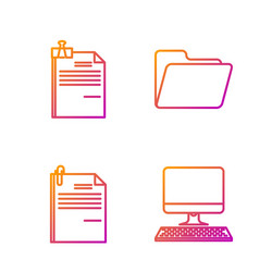 set line computer monitor with keyboard file vector image