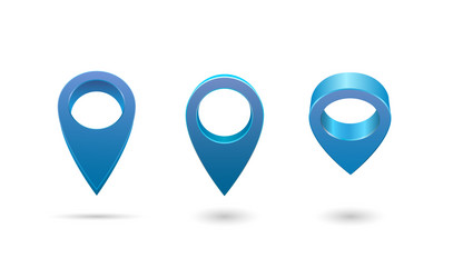 set map pointer 3d pin location symbols vector image