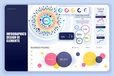 Bundle infographic elements data visualization vector