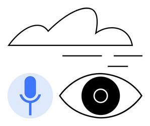 cloud computing with voice interface and visual vector image