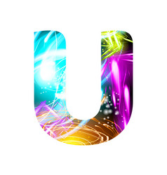 glowing light effect neon font color design text vector image