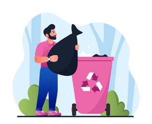 Man with waste vector