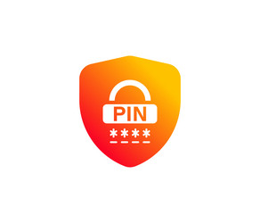 shield with pin code lock icon protect password vector image
