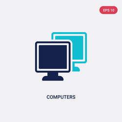 two color computers icon from computer concept vector