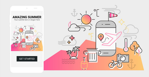 weather line splash app screen mobile vector image