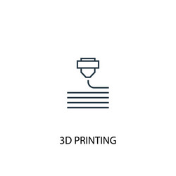 3d printing concept icon in outline Royalty Free Vector