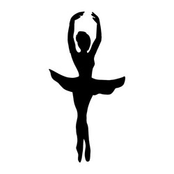 ballerina line icon on white background outline vector