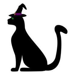 black cat in the hat for halloween vector