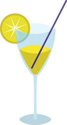 glass with a yellow drink vector