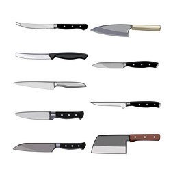 knife set cartoon vector